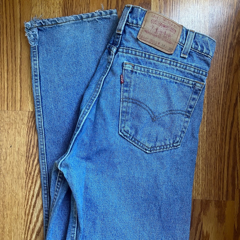 Altered boot cut Levi jeans